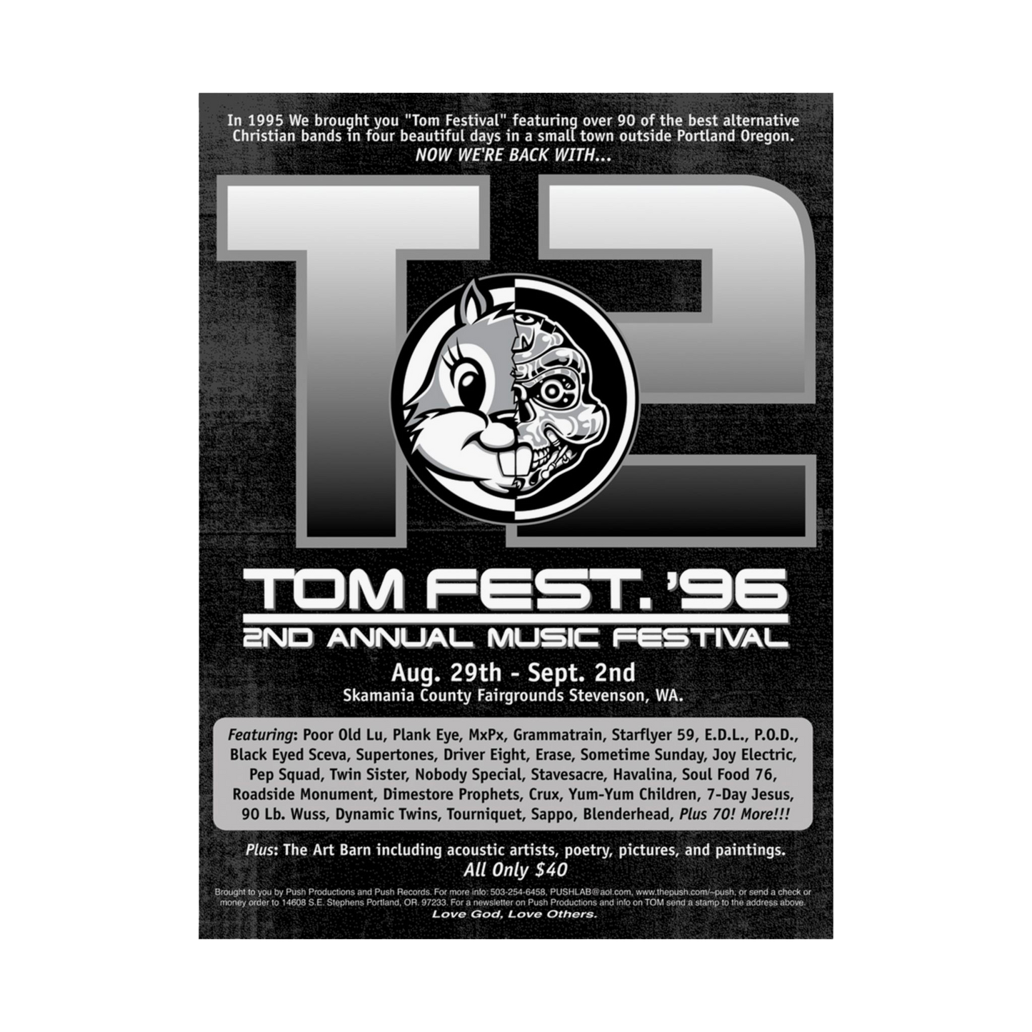 Retro T2 TOM FEST ' 96 Poster